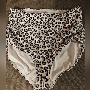 Snow Leopard High Waisted KIAVA Swim Bottoms